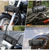 Resim Xuweiwei Universal Motosiklet Alet Çantası Siyah Yapay Deri Çıkarılabilir Askı Harley Suzukı Kawasaki Siyah 