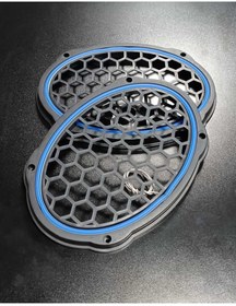 Resim Oval 6X9 Mavi Neon Işıklı Hoparlör ve Midrange Kapağı Vidalanabilir 2 Adet 