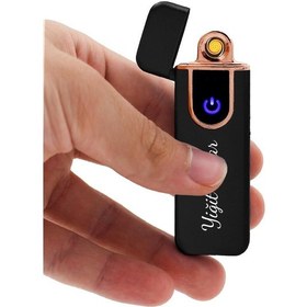 Resim Vegagiftshop Özel Kutusunda Kişiye Özel Usb Şarjlı Dokunmatik Siyah Çakmak 471391275 
