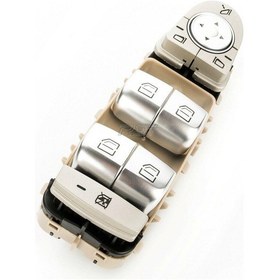 Resim Mercedes W213 E Serisi Sol Dörtlü Cam Açma Düğmesi 2016-2019 Bej 