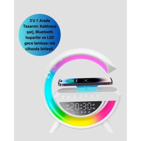 Resim Mercansa 2025 Model 15W Kablosuz Şarjlı Renkli Atmosfer Lambası 