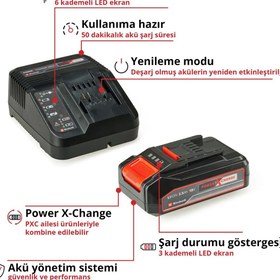 Resim Depolife Einhell Batarya ve Şarj Cihazı Seti Einhel Yedek Pil Yedek akü 18v 2,5Ah 