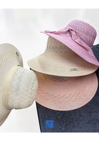 Resim Kardelen Butik Denizli Kadınlar İçin Merserize Plaj Şapka 56-58 Cm Koyu Krem 
