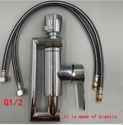 Resim Dashanshop Abs Malzeme G1/2 Evrensel Döner Sıcak Soğuk Batarya Silvery Zemin Tipi Otomotiv 