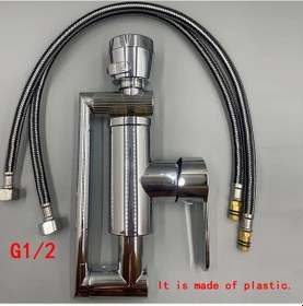 Resim Dashanshop Abs Malzeme G1/2 Evrensel Döner Sıcak Soğuk Batarya Silvery Zemin Tipi Otomotiv 