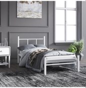Resim Metal Karyola, Defne Metal Karyola 100x200 cm Beyaz Renk 