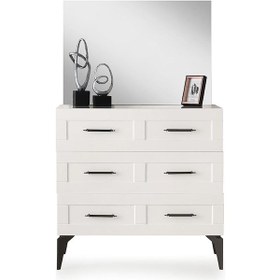 Resim Çakıl Mdf 3 Çekmeceli Aynalı Şifonyer 90x43x84cm 001 