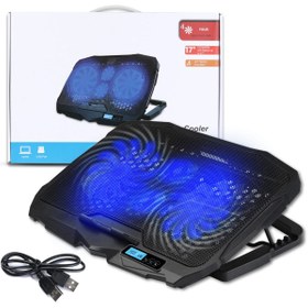 Resim Revenge S18 Yükseklik Ayarlı 4 LED Fanlı Ayarlanabilir Laptop Soğutucu Notebook Bilgisayar Standı 