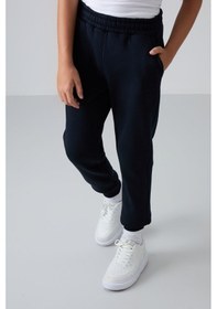 Resim Tommylife Lacivert Pamuklu Kalın İçi Tüylü Standart Fit Nakışlı Erkek Çocuk Eşofman Alt - 11224 