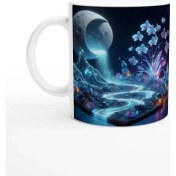 Resim Kova Burcu Baskılı Kahve Kupası - Ay Işığında Zodyak Bahçesi Vs2 