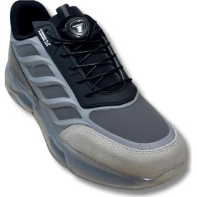 Resim Mc Jamper 2201 Erkek Spor Ayakkabı Hafızalı Taban, Nefes Alabilir Tekstil, Kaymaz Hafif Taban Buz-fume-siyah 