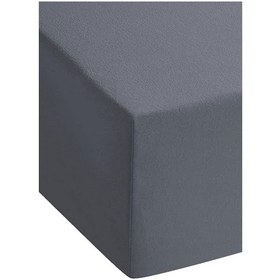 Resim Düz Pamuklu Çift Kişilik Lastikli Fitted Penye Çarşaf Antrasit 