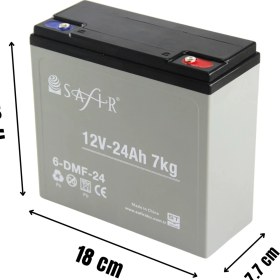 Resim Safir 12 V - 24 Ah Grafen Jel Akü 4'lü Set Elektrikli Bisiklet Aküsü 