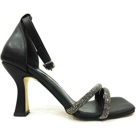 Resim Çarıkçım Taşlı Topuklu Kadın Ayakkabı Siyah 114 521 