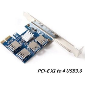 Resim Pcı-E Express 1X 1 To 4 Usb 3.0 Riser Çoğaltıcı & Çoklayıcı 