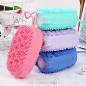 Resim 1 adet Silikon Vücut Peelingi Duş Peeling Sünger Kabarcık Banyo Fırçası Masaj Aleti Cilt Temizleyici Temizlik Pedi Banyo Aksesuarları 