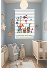 Resim Perdecizade Enxboy Zürafa Dijital Baskılı Zebra Perde-cocuk Odası-stor Perde Pz-3042 Renkli 