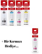 Resim Canon Gı-41 Pixma G3420 Orjinal Mürekkep Kartuş Takımı + 1 Kırmızı Hediyeli 