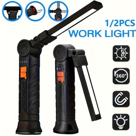 Resim 1 veya 2 Adet MACROCOSM Güçlü LED El Feneri, USB-C Şarj Edilebilir Manyetik Tabanlı ve Kancalı, 1/2 Adet Seçenekleri, Taşınabilir Katlanır Fener, Kamp, Ev, Atölye, Acil Durumlar İçin - Profesyoneller ve Günlük Kullanım için İdeal, Katlanabilir Tasarım, Dokulu Tutma Yeri, Dayanıklı Yapı, Çoklu Mod Işık, Outdoor Meraklıları 