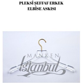 Resim Takım Elbise Askısı 44 Cm Pleksi Şeffaf Gold Kancalı Erkek Ceket Palto Askısı 20 Adet Diğer 