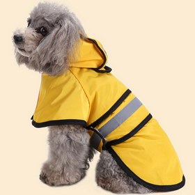 Resim Pet yağmurluk, ayarlanabilir köpek yağmurluğu, ince ve tüm mevsimler için uygun, mükemmel su geçirmezlik performansı. 3 renk seçeneği: sarı, mavi ve kırmızı. Boyutlar: XS, S, M, L, XL, 2XL, 3XL, 4XL. Tüm köpek ırkları için uygundur 