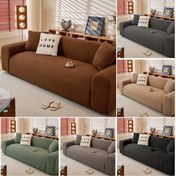 Resim Spandex yüksek elastikiyetli kumaşlı yükseltilmiş çok kişilik kanepe kılıfı, evcil hayvanlara dayanıklı 1/2/3/4 kişilik düz sıra kanepe koltuk kılıfları, rahat ve sıkı çekim, oturma odası, yatak odası, ofis, tiyatro ev dekorasyonu için uygun 