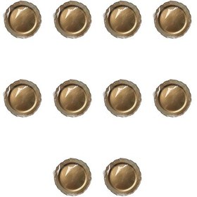 Resim Parti Davet Piknik Doğum Günü Sert Plastik Mika Tabak - Altın - 18 Cm. - 6'lı 10 Paket 