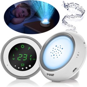 Resim Projektörlü Bebek Telsizi Gece Lambası ve Ninni Fonksiyonlu Beyaz 