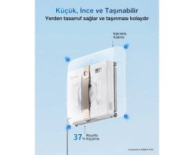 Resim Ecovacs Akıllı Algılama Teknolojili Cam Silme Robotu Kare Gövde Yapısı Ile Köşelere Tam Uyum Sağlayan Leke Bırakmayan Profesyonel Yüzey Temizleyici 