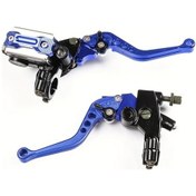 Resim Xuweiwei Blue 2 Adet 22mm Ayarlanabilir Motosiklet Gidon Fren Ana Silindiri Ktm Uyumlu Siyah Alüminyum Hidrolik Pompa 