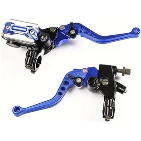 Resim Xuweiwei Blue 2 Adet 22mm Ayarlanabilir Motosiklet Gidon Fren Ana Silindiri Ktm Uyumlu Siyah Alüminyum Hidrolik Pompa 