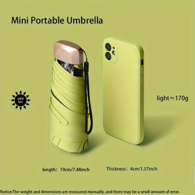 Resim Outdoor Mini Güneş Şemsiyesi UV Koruma Ultralight Katlanır Beş Katlı Şemsiye Güneşlik Şemsiye 