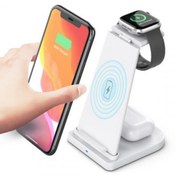 Resim coofbe Super Şarj 15w 3in1 Kablosuz Şarj Standı Iphone+iwatch+ Şarj Stadı Masaüstü Şarj Stand 
