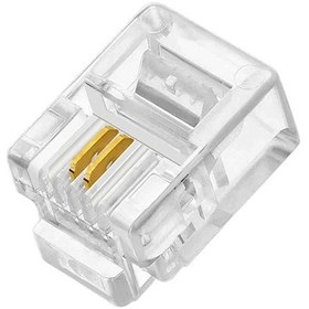 Resim 100 Adet Rj 11 2Pin Jak 6P2C Telefon Kablosu Için Konnektör Cat3 