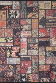 Resim Rho Gri Geometrik Pamuk Makine Halısı 100x500 
