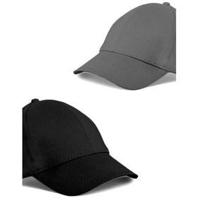 Resim Unisex Siyah Ve Gri Rengi 2'li Beyzbol Şapka Seti - Unisex Siyah - Gri 