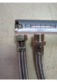 Resim Kalın Çelik Örgülü 1/2 Bağlantı Hortumu Nipelli 5 Mt 1 Adet 