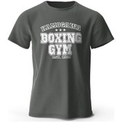 Resim Bolferkek Boks T-shirt %100 Pamuk Vintage Spor Üstleri - Erkek Ve Kadınkoyu Gri Koyu Gri 