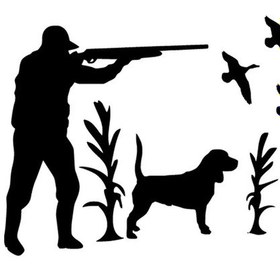 Resim Kuş Avlayan Avcı - Araç, Oto, Laptop, Duvar Uyumlu Sticker 50 40 Cm 