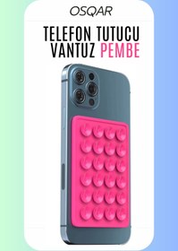 Resim Osqar Telefon Tutucu Vantuz Pembe Renk 