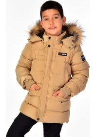 Resim Benitto Kids Natürel Kürklü Erkek Çocuk Şişme Mont 51246-bej Bej 