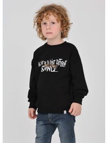 Resim Toontoy Kids Toontoy Erkek Çocuk Tnty Design Baskılı Sweatshirt Siyah 