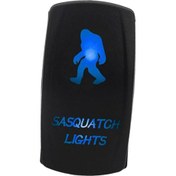 Resim Siyah Sasquatch Rocker Switch 12V/24V 5pin Rv Dönüşüm LED Mavi LED Için 