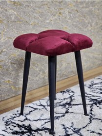 Resim Kare Siyah Boyalı Konik Ayaklı Tabure - Oturak - Bar Taburesi - A Çok Renkli 