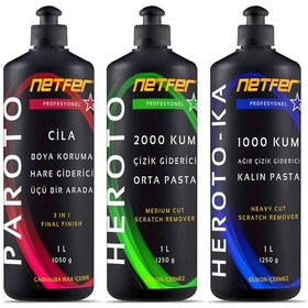 Resim Netfer 3'lü Orta Kalın Pasta Cila Set - 3x1 L 