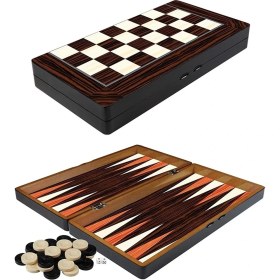 Resim Just Cheap Store Ahşap Tavla Takımı Büyük Boy 