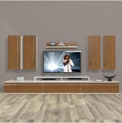 Resim Decoraktiv Ekoflex 8d Mdf Tv Ünitesi Tv Sehpası - Beyaz - Ceviz 