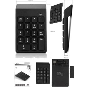 Resim Munico USB Alıcı 2.4g Kablosuz Mini Sayısal Tuş Takımı Klavye Dizüstü Masaüstü Pc Için Mini Kablolu 18 Tuş 