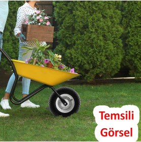Resim Badem10 Yük Taşıma Tekeri El Arabası Bilyeli Rulmanlı Havalı Dubleks 350x70 mm Yapar Çelik Jant Tekerlek 