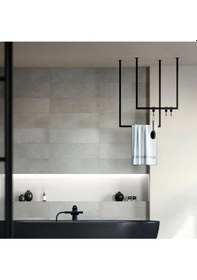 Resim Tensy Metal İkili Set Tavan Askılı Banyo Havlu Ve Bornoz Askılığı Siyah 